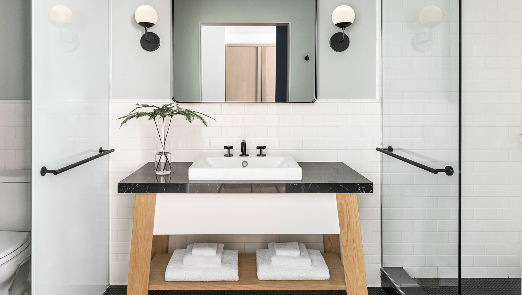 Guest bathroom vanity at Kimpton Pittman Hotel